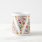 Christmas tree pattern with toys white background kaffeetasse (Mittel)