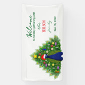 Christmas Tree Peacock Family Holiday Gathering Banner (Vertikal)