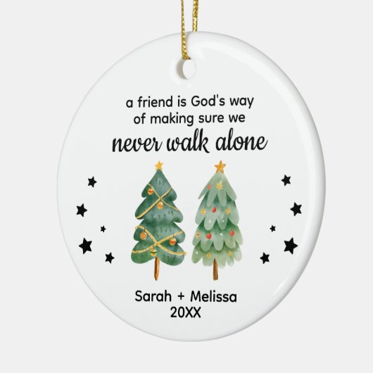Christmas Tree Personalized Best Friend Name Keramik Ornament (Links)