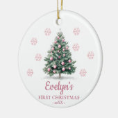 Christmas Tree Personalized Girl's First Christmas Keramik Ornament (Links)
