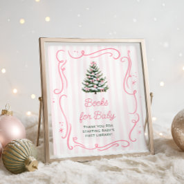 Christmas Tree Pink Baby Shower Books for Baby Poster
