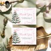 Christmas Tree Pink Winter Baby Shower Thank You  Karte