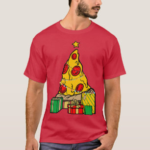 Christmas Tree Pizza Graphic Pizza Lover Italian F T-Shirt
