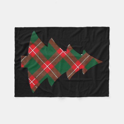 Christmas Tree Plaid Pattern Red Green Holiday For Fleecedecke (Vorderseite (Horizontal))