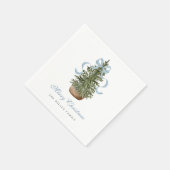 Christmas Tree Preppy Bow Blue Christmas Serviette (Ecke)