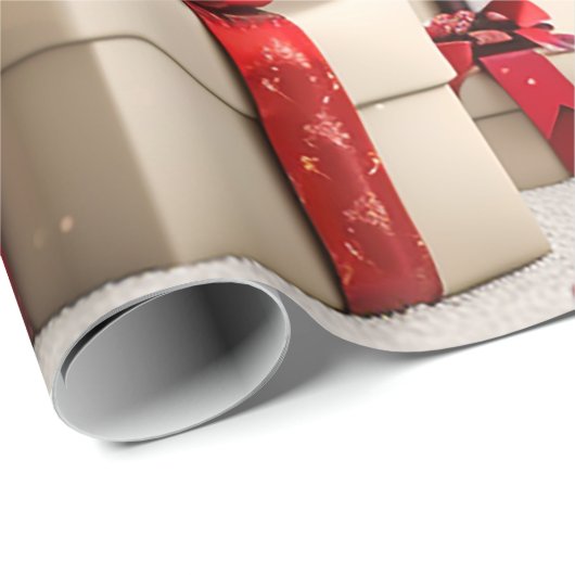 Christmas Tree Presents Bokeh Geschenkpapier (Rolleneckpunkt)