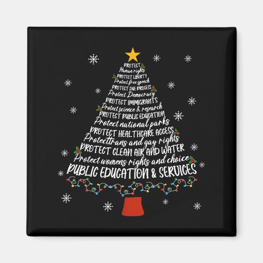 Christmas Tree Protect Human Rights Protect Libert Magnet (Vorne)