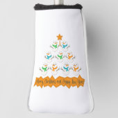 Christmas tree pyramid made of xmas snowmen golf headcover (Rotieren 90)
