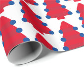 Christmas Tree Red Blue White Geschenkpapier (Rolleneckpunkt)