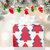 Christmas Tree Red Blue White Geschenkpapier