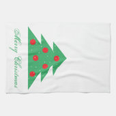 Christmas Tree Red Green Frohe Weihnachtsküche T Geschirrtuch (Horizontal)