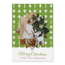 Christmas Tree Red Photo Holiday Magnetic 
