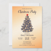 Christmas Tree Red Star Einladung (Vorderseite)