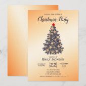 Christmas Tree Red Star Einladung (Vorne/Hinten)