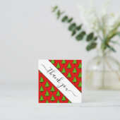 Christmas Tree Red Thank You Quadratische Visitenkarte (Stehend Vorderseite)