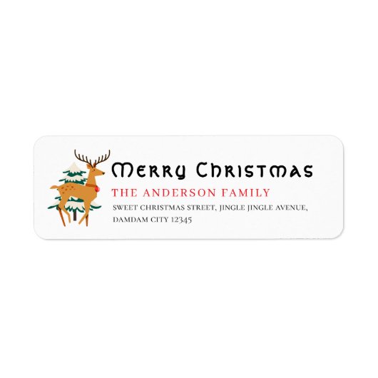Christmas Tree & Reindeer Simple Return Address (Vorne)