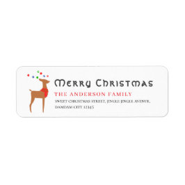 Christmas Tree & Reindeer Simple Return Address
