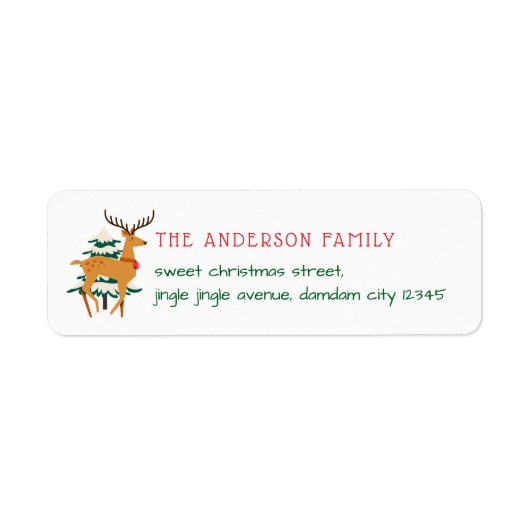 Christmas Tree & Reindeer Simple Return Address (Vorne)