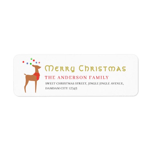 Christmas Tree & Reindeer Simple Return Address (Vorne)