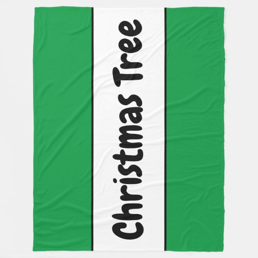 CHRISTMAS TREE Retro Bright Green White Stripes Fleecedecke (Vorderseite)