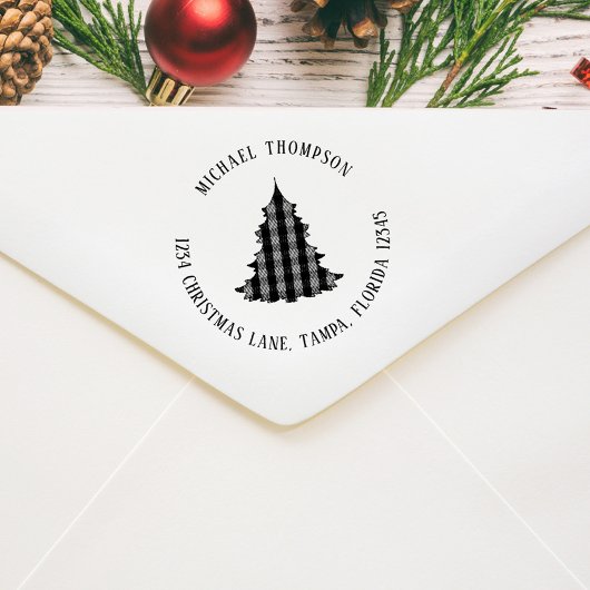 Christmas Tree Return Address Custom Permastempel