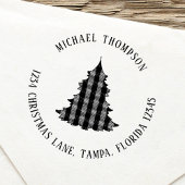 Christmas Tree Return Address Custom Permastempel