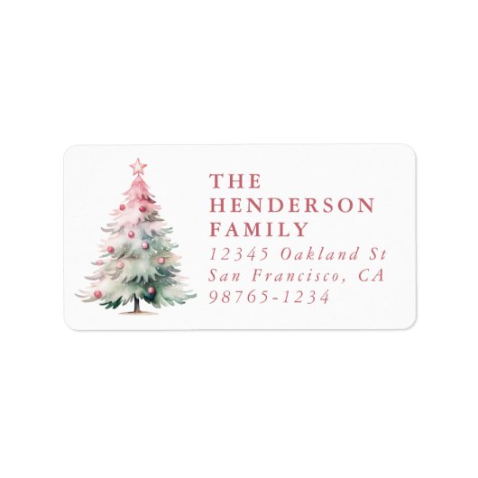 Christmas Tree Return Address Label Adressaufkleber (Vorne)