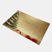 Christmas Tree Ribbons Holiday Doormat Fußmatte (Schrägansicht)