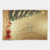 Christmas Tree Ribbons Holiday Kitchen Towel Geschirrtuch (Horizontal)