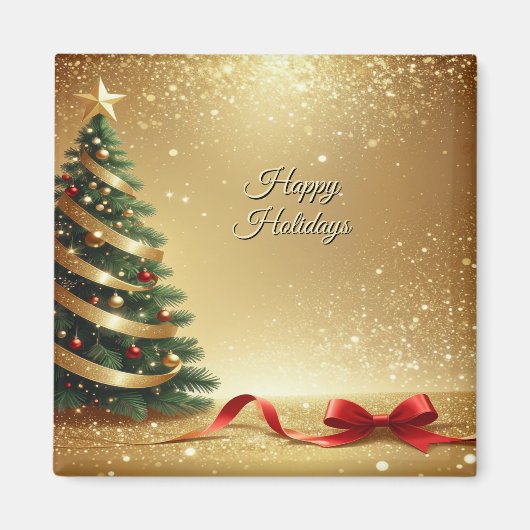Christmas Tree Ribbons Holiday Magnet (Vorne)
