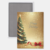 Christmas Tree Ribbons Holiday Magnet (Vorderseite/Rückseite)