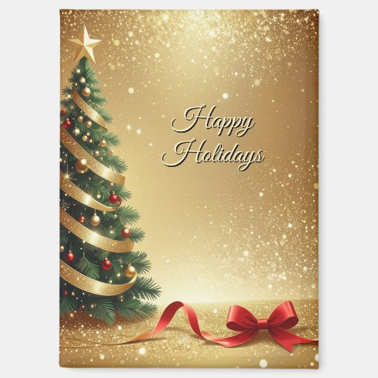 Christmas Tree Ribbons Holiday Magnet (Vorderseite)