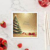 Christmas Tree Ribbons Holiday Napkin Serviette (Beispiel)