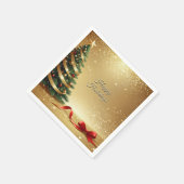 Christmas Tree Ribbons Holiday Napkin Serviette (Ecke)