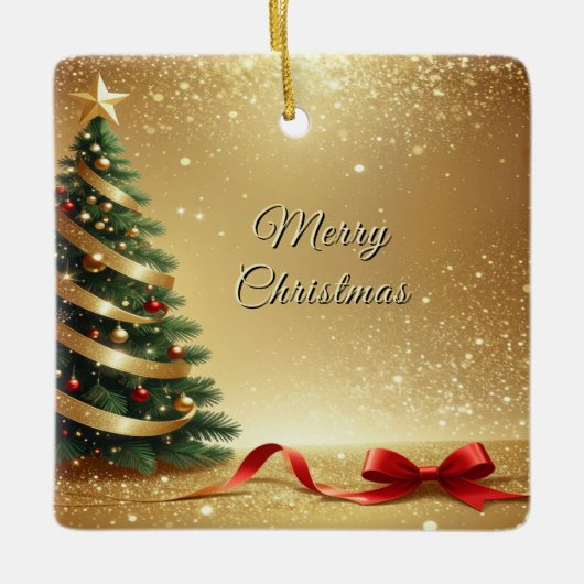 Christmas Tree Ribbons Holiday Ornament (Vorderseite)