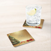 Christmas Tree Ribbons Holiday Paper Coaster Rechteckiger Pappuntersetzer (Vor Ort)