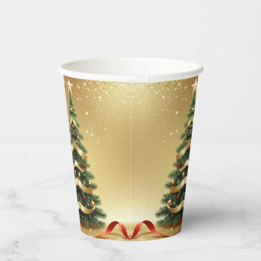 Christmas Tree Ribbons Holiday Paper Cups Pappbecher (Rechts)
