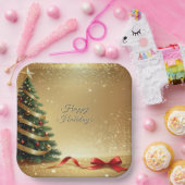 Christmas Tree Ribbons Holiday Paper Plate Pappteller (Party)