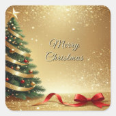 Christmas Tree Ribbons Holiday Sticker (Vorderseite)