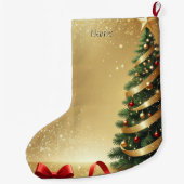 Christmas Tree Ribbons Holiday Stocking Großer Weihnachtsstrumpf (Rückseite)