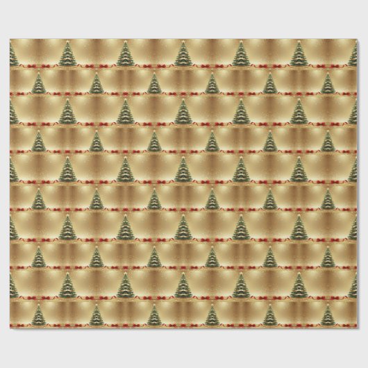 Christmas Tree Ribbons Holiday Wrapping Paper Geschenkpapier (Flach)