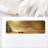 Christmas Tree Ribbons Return Address Label (Insitu)