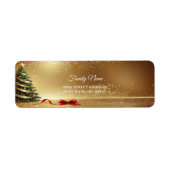 Christmas Tree Ribbons Return Address Label (Vorne)