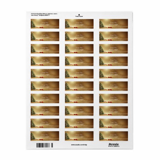 Christmas Tree Ribbons Return Address Label (Vorne)