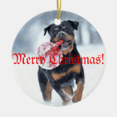 Christmas tree Rottweiler Keramikornament (Vorne)