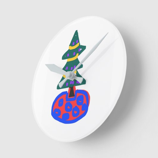 Christmas Tree Runde Wanduhr (Winkel)