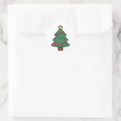 Christmas tree runder aufkleber (Tasche)