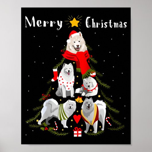 Christmas Tree Samoyed Lover Xmas Dog Owner New Ye Poster (Vorne)
