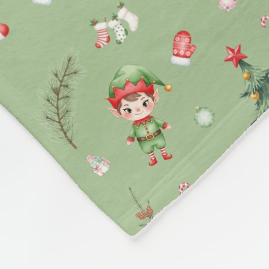 Christmas Tree Santa cute character holiday design Fleecedecke (Ecke)