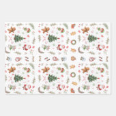 Christmas Tree Santa cute character holiday design Geschenkpapier Set (Vorderseite 3)
